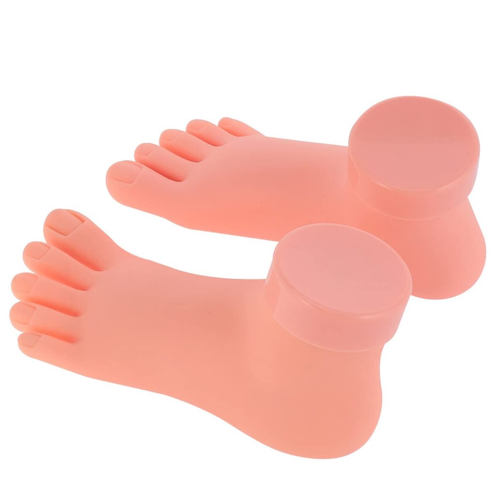LALAFINA Manikin Body Manicure Tools 2 Pcs Practice Fake Foot Model Nail Art Practice Foot Model Soft Silicone Manicure Training Model Practice Tool for Home Salon Mannequin Manikin