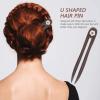 U-shaped Hairpin Girls Hair Bun Stick Wood Hair Chopstick Hair Chopsticks for Women Bun Hair Fork Women Hair Accessories Girls Hair Stick Chopsticks for Hair Accessories French Pin view 2