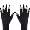 Doubao Anti UV Gloves for Gel Nail Lamp, Professional UV Protection Gloves for Manicures, Fingerless Gloves for Protecting Hands from Nails UV Light (Black) view 1