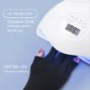 Doubao Anti UV Gloves for Gel Nail Lamp, Professional UV Protection Gloves for Manicures, Fingerless Gloves for Protecting Hands from Nails UV Light (Black) view 2