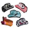 5Pcs Western Cowboy Hair Claw Clips Funny Leopard Star Print Hair Grab Shark Clips Personality Hairpin Hair Styling Clamps Party Headwear for Women Girls view 1