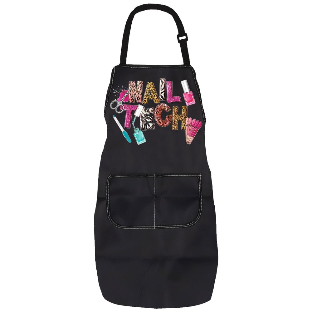 PXTIDY Nail Tech Apron With Pockets Nail Tech Gift Nail Salon Gift Nail Tech Supplies Waterproof Apron Adjustable (NAIL TECH Apron)