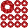 Taiyin 24 Pcs Shiny Metallic Scrunchie Solid Scrunchies Christmas Hair Ties Hair Elastics Accessories Elastic Band for Women Gym Dance Cheerleading Softball Volleyball Baseball Team(Red) view 1