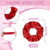 Taiyin 24 Pcs Shiny Metallic Scrunchie Solid Scrunchies Christmas Hair Ties Hair Elastics Accessories Elastic Band for Women Gym Dance Cheerleading Softball Volleyball Baseball Team(Red) view 2