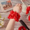 Taiyin 24 Pcs Shiny Metallic Scrunchie Solid Scrunchies Christmas Hair Ties Hair Elastics Accessories Elastic Band for Women Gym Dance Cheerleading Softball Volleyball Baseball Team(Red) view 4