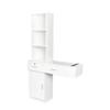 Holaki Barber Salon Station Wall Mount Hair Styling Salon Equipment Set Beauty Spa Furniture Set,Barber Table,Floating Vanity Makeup Table with Two Drawers,a Cabinet & Multi-Layer Storage(White) view 3