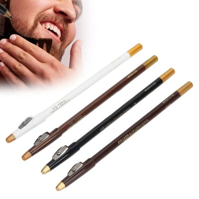 4pcs Hairline Pencil Beard Pencil Filler for Men, with Sharpener, Hairline & Mustache Tracing Tool, Shaping & Styling Kit, & Long-Lasting