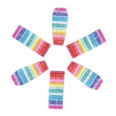 LALAFINA 6pcs Barrettes Pin Clip Side Bobby Women Hairpins Candy Sequined Rainbow Girls Hair Snap for Clips Fashion Color Sequins Bang Glitter