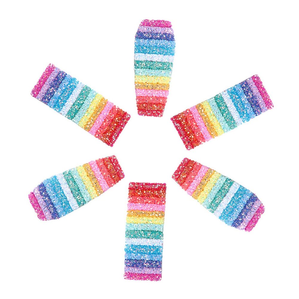 LALAFINA 6pcs Barrettes Pin Clip Side Bobby Women Hairpins Candy Sequined Rainbow Girls Hair Snap for Clips Fashion Color Sequins Bang Glitter