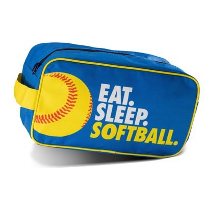 ChalkTalkSPORTS Softball Accessory Bag | Travel Bag Dopp Kit | Eat Sleep Softball