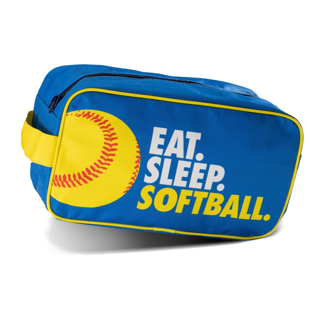 ChalkTalkSPORTS Softball Accessory Bag | Travel Bag Dopp Kit | Eat Sleep Softball