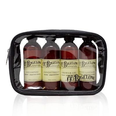 C.O. Bigelow Lavender Peppermint Travel Kit, 4 items (3.4 oz each) plus Travel Case