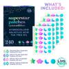 LivaClean 240 CT Holographic Cute Acne Patches - Space Edition w/Salicylic Acid & Tea Tree Oil for Face - Hydrocolloid Star Pimple Patches view 2