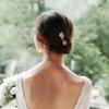 LALAFINA Alloy Hairpin Jewelry Flower U-shaped Diamond Woman Accessories Golden Bride Antique Headwear view 2