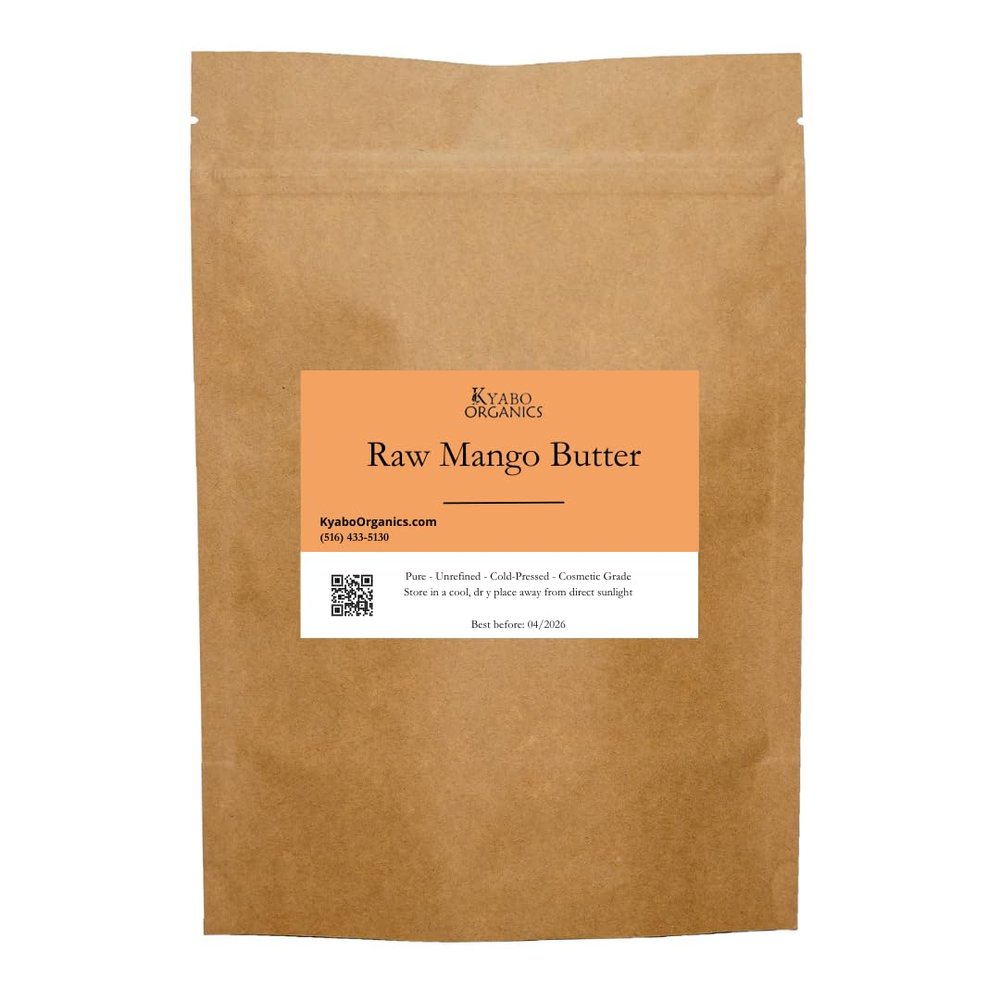 Kyabo 3Lbs MANGO BUTTER PREMIUM Organic Unrefined Raw Virgin 100% Pure Cold Press Grade A Non GMO 100% Natural For Skin BodyCare Beauty Moisturizer DIY For Body Butters, Soap Making,Lotions, Creams