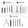 Cater Manicure Nail Clippers Pedicure Set - Stainless Steel Manicure, Professional Grooming Kit, Nail Care Tools with Luxurious Travel Case (18pcs-Black) view 4