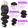 10A Brazilian Body Wave Bundles with Closure Human Hair (22 24 26+20) 3 Bundles with Closure HD Lace 4x4 Free Part 100% Unprocessed Virgin Remy Weave Hair Human Hair Bundles with Closure view 3