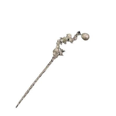 LIBERGA Silver Hair Stick Elegant Pearl Hair Chopsticks for Women Hair Accessories,Decorative Hairstyle Chopsticks Hairpin for Buns