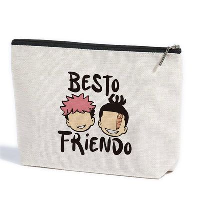 Best Friend Makeup Bag Anime Gifts Anime Stuff Jujustu Merch Decor for Anime Lovers Fans Her Teen Girls Daughter Granddaughter Bestie BFF Nurse Graduation Birthday Friendship Gifts for Women Friends