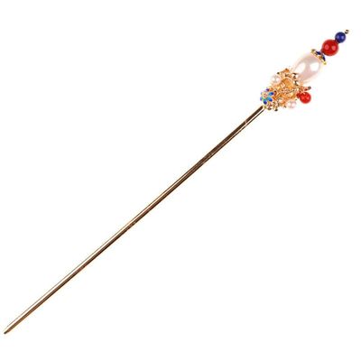 LIBERGA Metal Hair Stick Faux Pearl Flower Hair Chopsticks for Women Hair Accessories,Elegant Chopsticks Hairpin for Buns