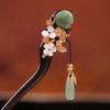 LIBERGA Wooden Hair Stick with Gift Box,Faux Jade Hair Chopsticks for Women Hair Accessories,Flower Decorative Chopsticks Hairpin for Buns view 3