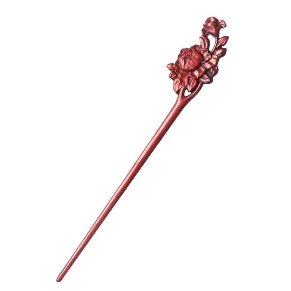 LIBERGA Wooden Hair Stick for Buns,Handmade Carved Flower Hair Chopsticks Clips,Women Hair Accessory Hairpin for Long Hair