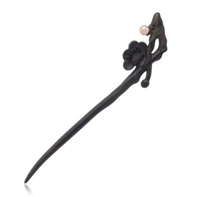 LIBERGA Elegant Hair Stick for Long Hair,Handmade Carved Wooden Hair Chopsticks Pearl Hair Accessory Hairpin for Women