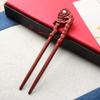 LIBERGA U Shape Hair Stick for Long Hair,Handmade Carved Flower Hair Fork Clips,Wooden Hair Accessory Hairpin for Buns view 2