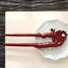 LIBERGA U Shape Hair Stick for Long Hair,Handmade Carved Flower Hair Fork Clips,Wooden Hair Accessory Hairpin for Buns view 3
