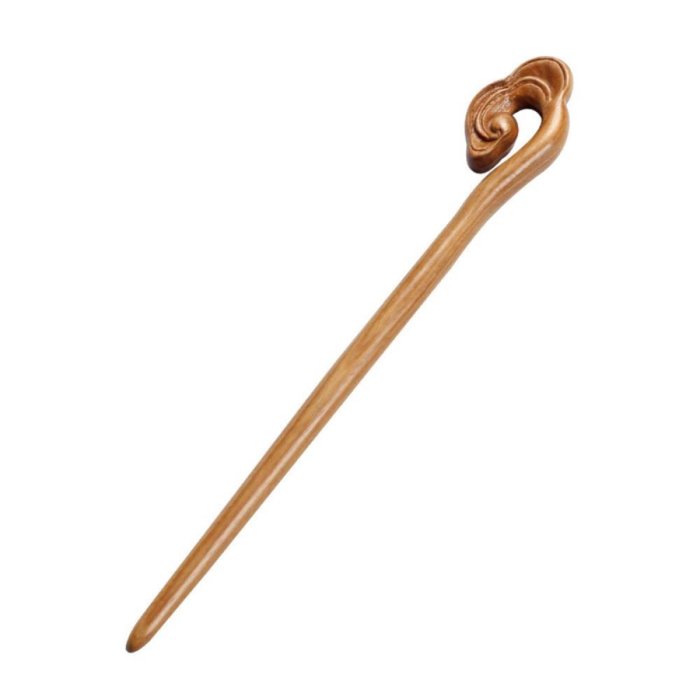 LIBERGA Wooden Hair Stick for Long Hair,Handmade Carved Hair Chopsticks Clips,Wood Hair Accessory 22cm Long Hairpin for Buns