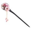 LIBERGA Wooden Hair Stick with Gift Box,Handmade Carved Hair Chopsticks for Women Hair Accessories,Pink Flower Tassel Chain Chopsticks Hairpin for Buns view 1
