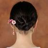 LIBERGA Wooden Hair Stick with Gift Box,Handmade Carved Hair Chopsticks for Women Hair Accessories,Pink Flower Tassel Chain Chopsticks Hairpin for Buns view 3