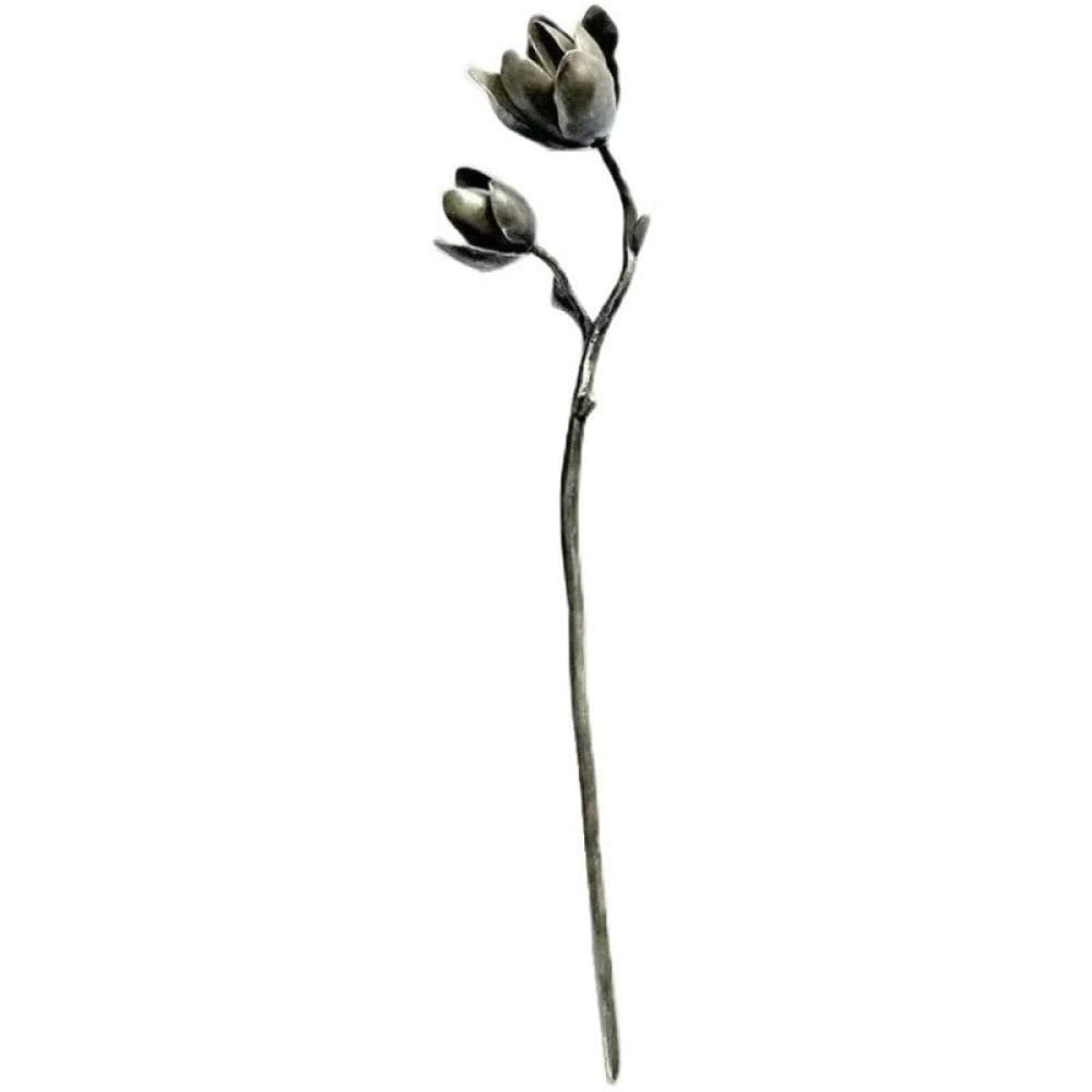 LIBERGA Women's Hair Stick for Long Hair,Silver Plated Hair Chopsticks Flower Branch Shape Hair Accessory Decorative Hairstyle Hairpin for Buns