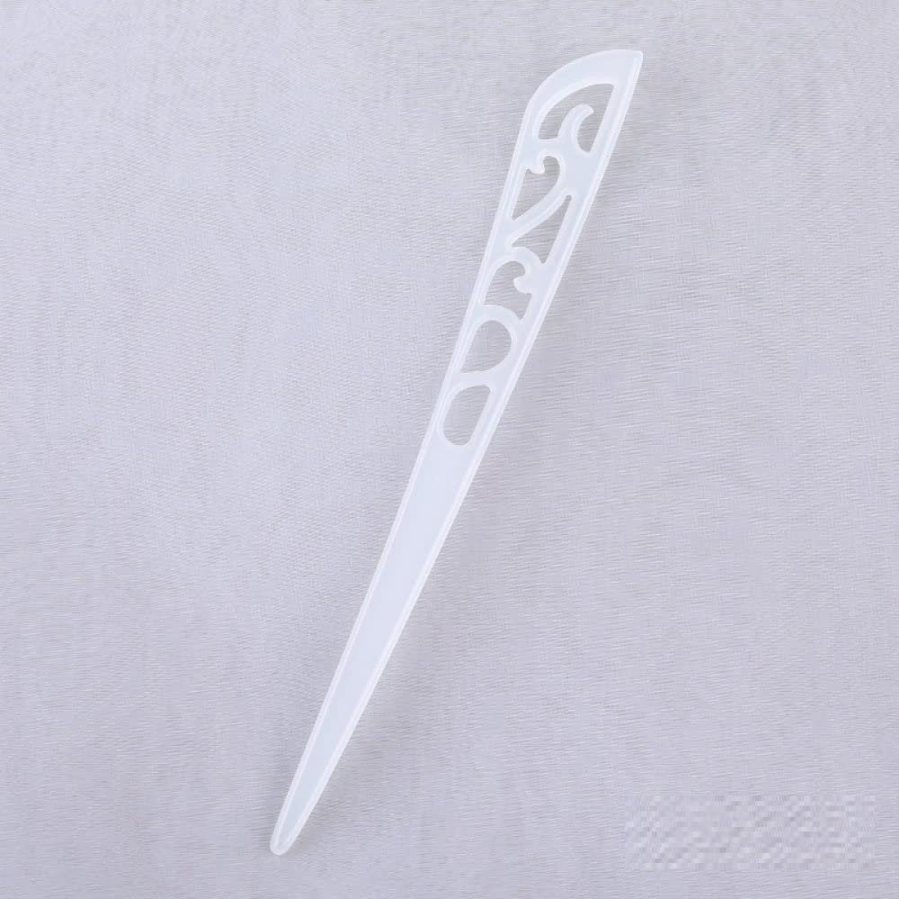 LIBERGA 6 Pack Hair Sticks for Buns,Chinese Hair Chopsticks Clips Simple Design Hair Accessory Hairpin,Suitable for Beginners,White,7 Inch