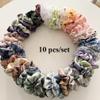 10 Pcs/Set Women Hair Band Colorful Polka Dot Fruit Pattern Hair Band for Girls Ponytail Holder Rubber Bands Hair Ties Hair Accessories (Colourful 4) view 2