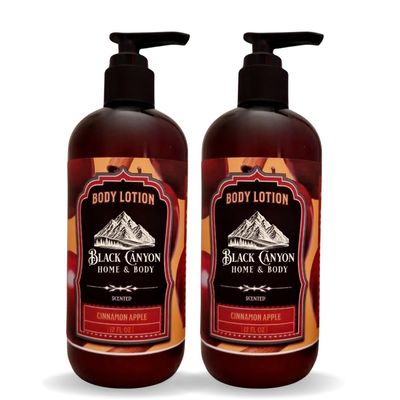 Black Canyon Cinnamon Apple Scented Body Lotion with Lanolin and Jojoba Oil, 12 Oz (2 Pack)