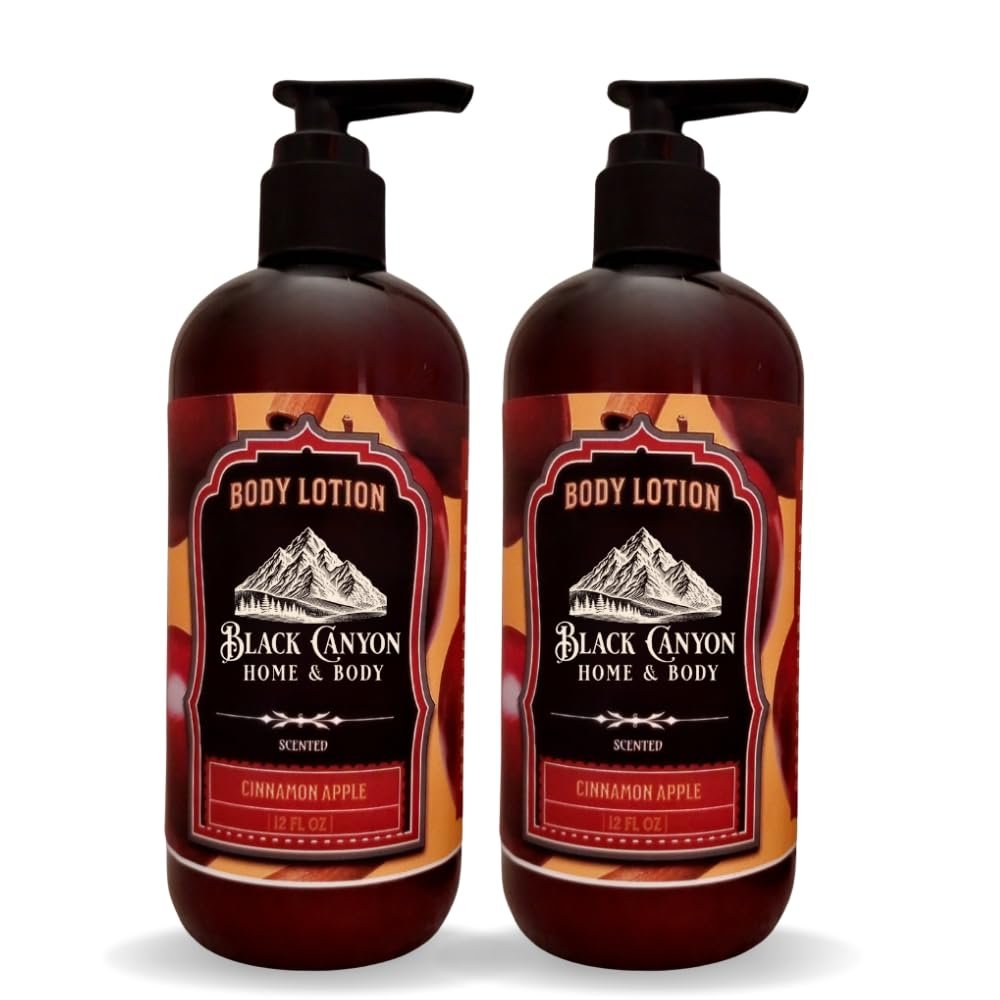 Black Canyon Cinnamon Apple Scented Body Lotion with Lanolin and Jojoba Oil, 12 Oz (2 Pack)
