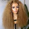 #27 Honey Blonde 13x4 HD Transparent Lace Front Human Hair Wigs 180% Density Brazilian Jerry Curly Remy Hair With Baby Hair Glueless Natural Hairline Bleached Knots for Women 24 Inch view 2