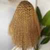 #27 Honey Blonde 13x4 HD Transparent Lace Front Human Hair Wigs 180% Density Brazilian Jerry Curly Remy Hair With Baby Hair Glueless Natural Hairline Bleached Knots for Women 24 Inch view 4