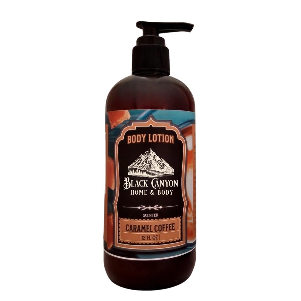 Black Canyon Caramel Coffee Scented Body Lotion with Lanolin and Jojoba Oil, 12 Oz