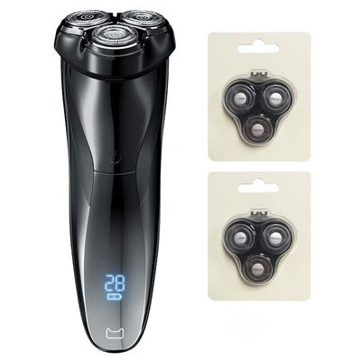 Electric Razor for Men, 3D Electric Shaver Razor for Men IPX7 Waterproof Wet Dry Dual Use LCD Display Face Beard Shaving Razor ( Color : Add 2 Razor Head )