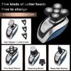 Electric Razor for Men, 5 in 1 Men's Electric Shaver 4D Waterproof Shaver USB Rechargeable Bald Rotate Portable Hair Trimmer Five Heads view 4