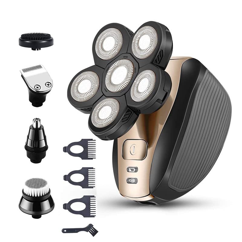 Electric Razor for Men, 5 in 1 Men's Electric Shaver Six Heads Waterproof Razor Hair Trimmer USB Rechargeable Body Shaver Nose Hair
