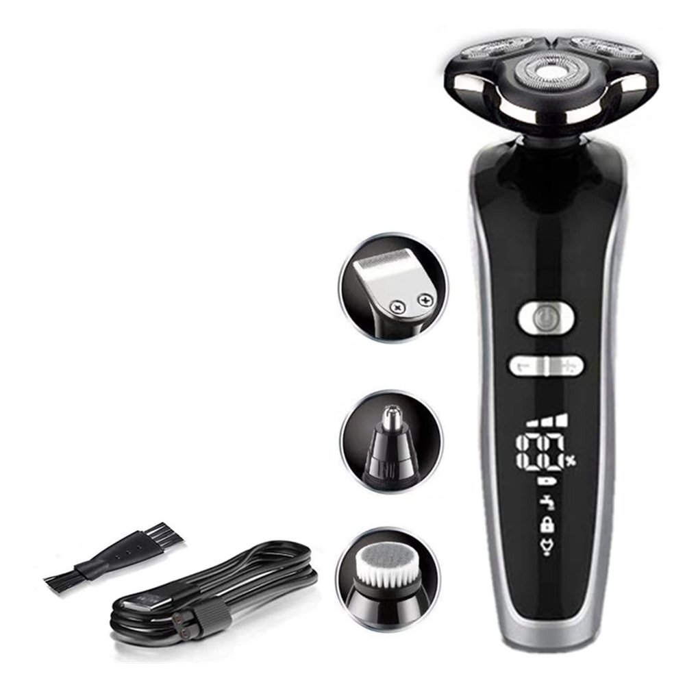 Electric Razor for Men, 3 -Speed Electric Shaver For Men Wet Dry Pro Beard Hair Trimmer Rechargeable Razor Facial Body Shaving Machine Grooming Kit