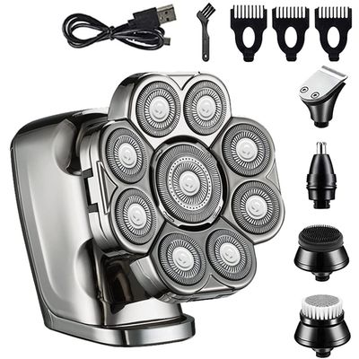 Electric Razor for Men, 9D Shaver for Bald Men 6-in-1 with Nose/Body Trimmer Floating Head Electric Shaver Wet/Dry LED Display Mens Grooming Kit