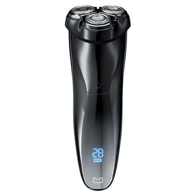 Electric Razor for Men, Men Electric Shaver Razor LCD Power Display Rechargeable Electronic Razor IPX7 Waterproof Full Body Washable (Color : Black)