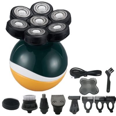 Electric Razor for Men, 6 in 1 Rechargeable Electric Shaver Floating Heads Bald Electric Shaver Grooming Kit Shaver for Men ( Color : Shaver 7 Head Set )