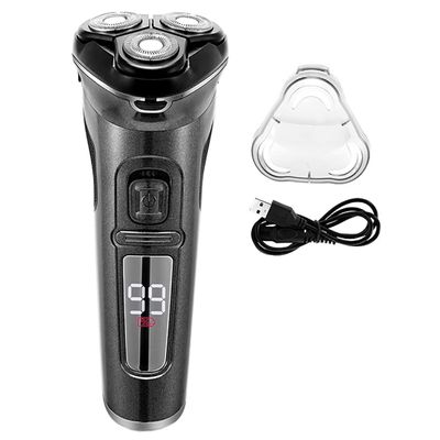 Electric Razor for Men, Powerful Cordless LCD Electric Shaver with Charger Base Wet Dry Beard Electric Razor Rechargeable Facial Shaving Machine for Men (Color : Black)