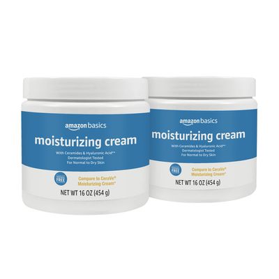 Amazon Basics Moisturizer Cream for Face, Dry Skin, Hydrating , 16 Ounces, 2-Pack