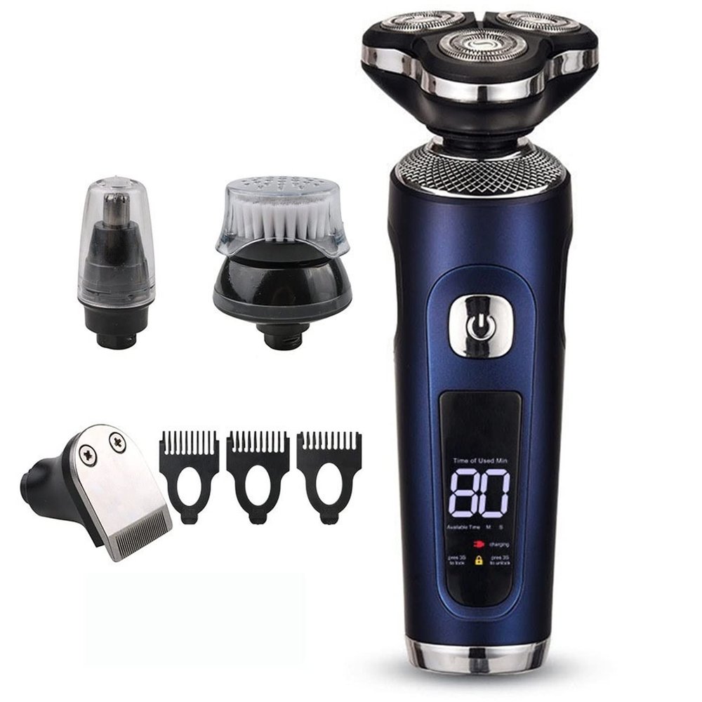 Electric Razor for Men, Electric Shaver Multi-function Electric Razor Rechargeable Shaving Machine for Men 3 Blades Portable Beard Trimmer